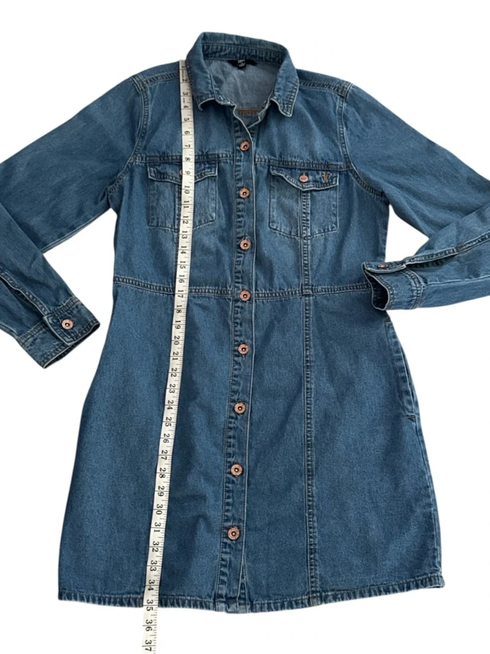 Frye Light Blue Denim Long Sleeve Shirt Dress